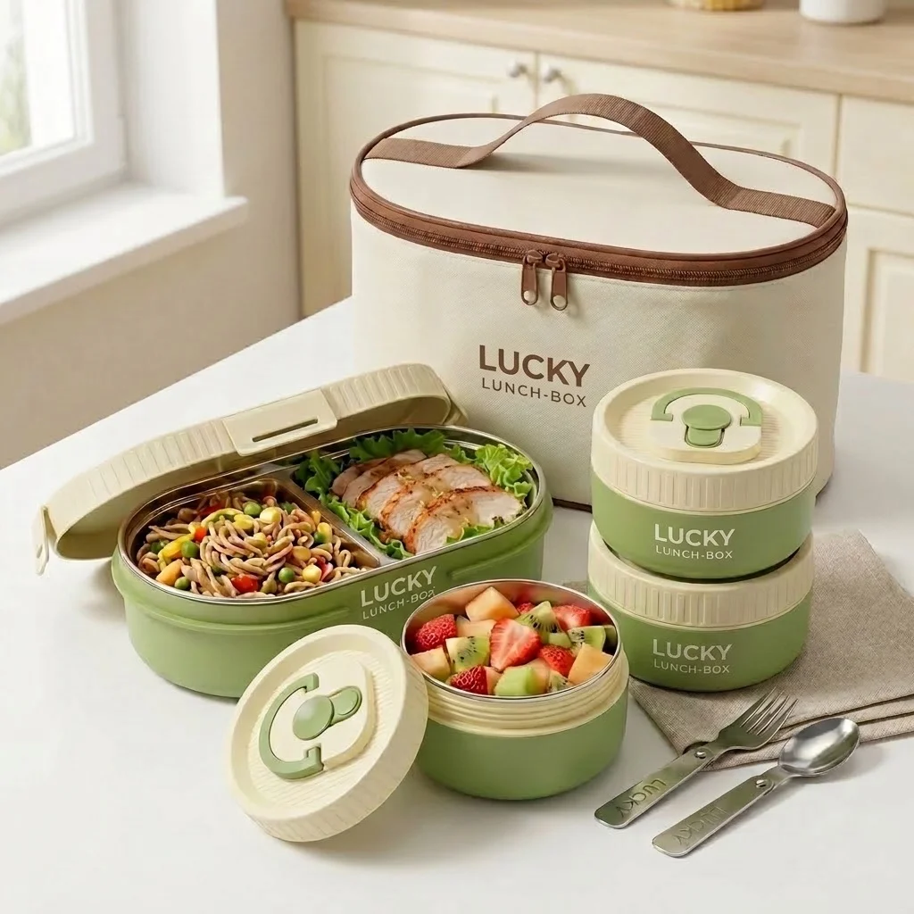 304ステンレス製、取っ手付きの保温弁当箱。電子レンジ対応、 - Meal Prep Or Prep Meal のレビューと価格