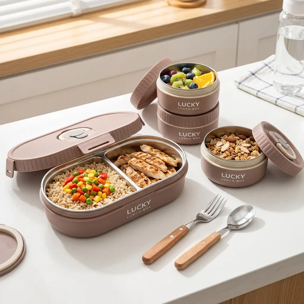 304ステンレス製弁当箱、保温機能付きランチボックスセット、 - Meal Prep Or Prep Meal のレビューと価格