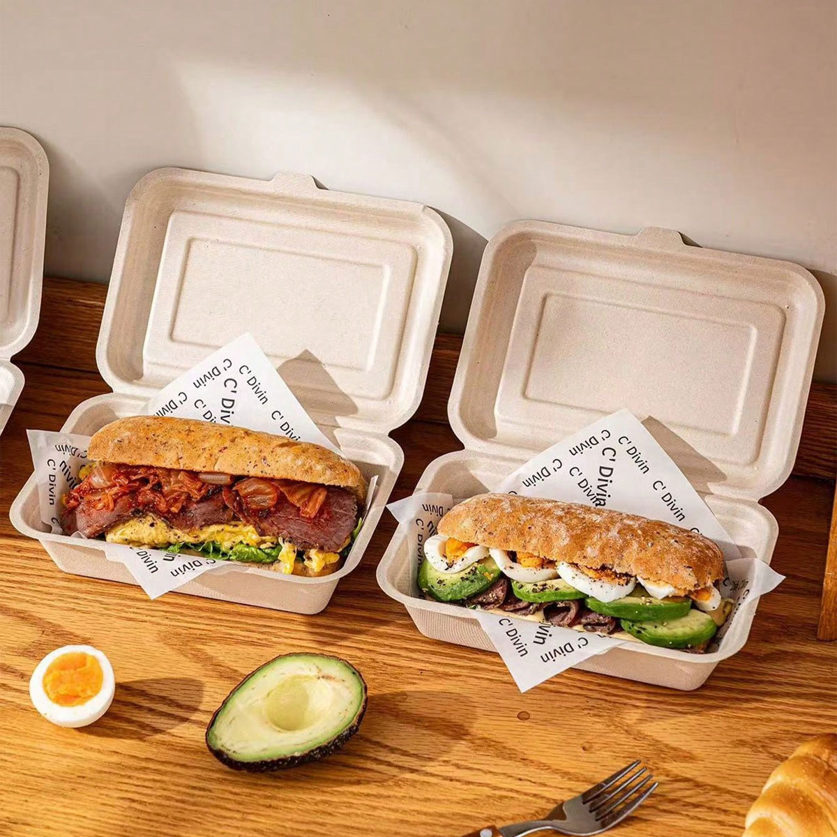 チャバタ包装箱、紙包装サンドイッチ、ハンバーガー、ハンドケー - Meal Prep Bowl のレビューと価格