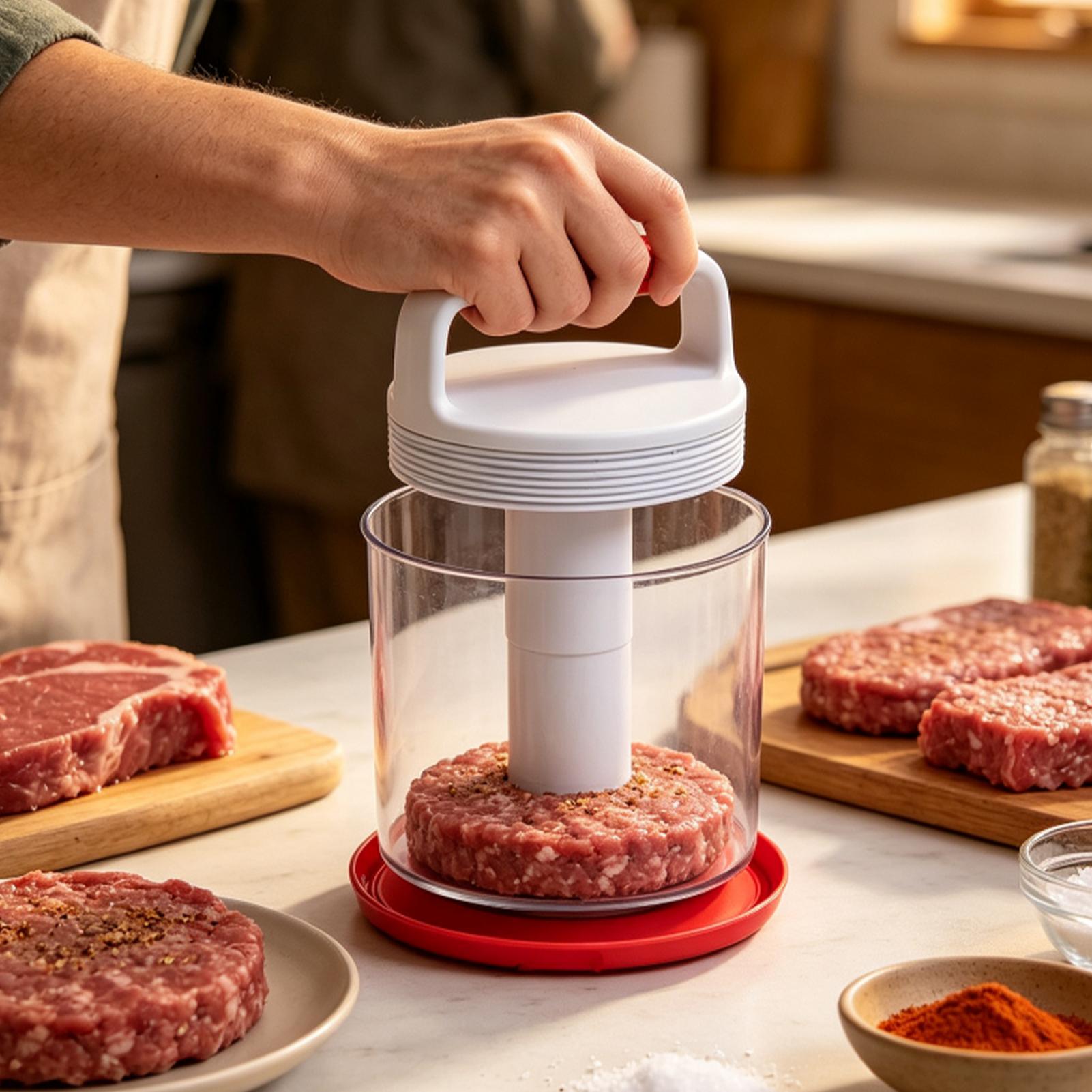 ハンバーガーパティメーカー、焦げ付き防止加工、丸型、手動式、 - Meal Prep Template のレビューと価格