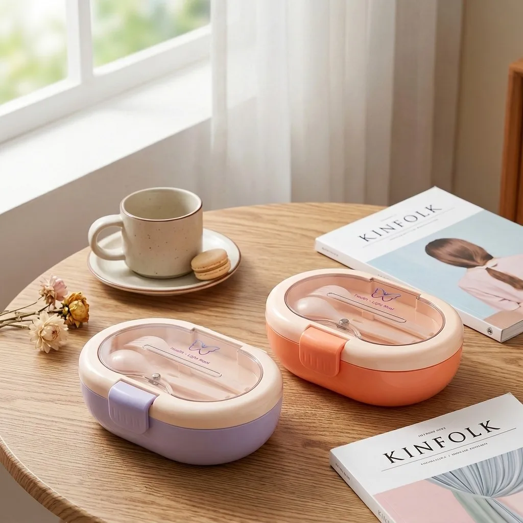 プラスチック製の弁当箱。カトラリー付きで、汁漏れしにくく、仕 - Meal Prep Or Prep Meal のレビューと価格