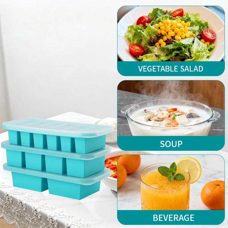 2または3ピースのシリコン製冷凍庫トレイ型（蓋付き）、保存容 - Meal Prep Or Prep Meal のレビューと価格
