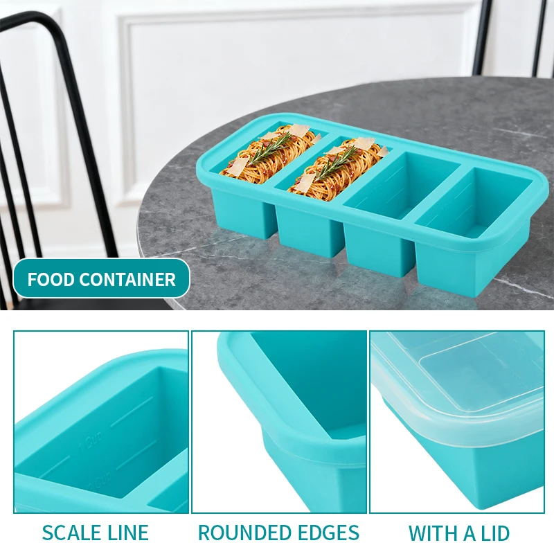 2または3ピースのシリコン製冷凍庫トレイ型（蓋付き）、保存容 - Meal Prep Or Prep Meal のレビューと価格