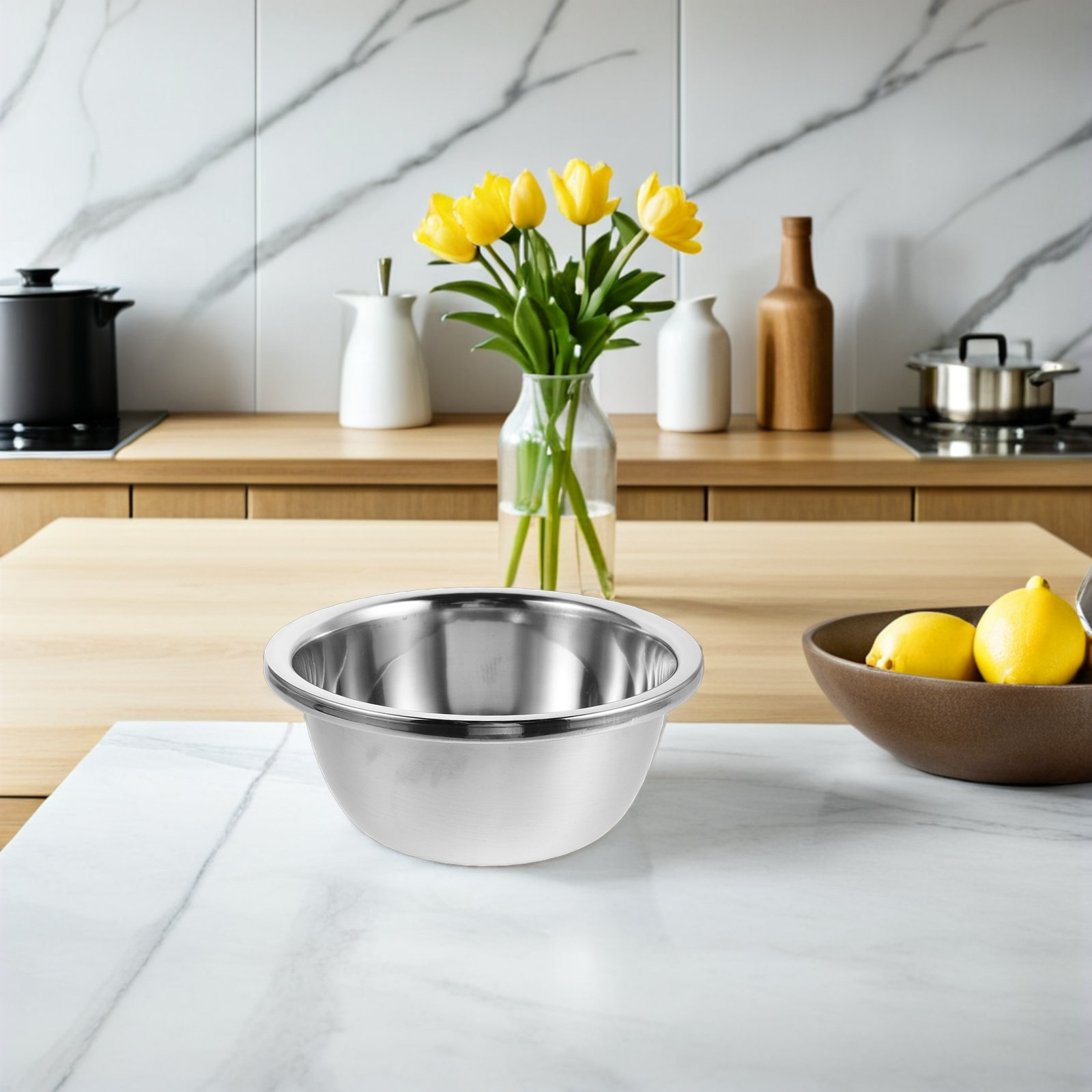 ステンレス製ミキシングボウル4個組。厚手で深型のキッチン用ボ - Meal Prep Kitchen のレビューと価格